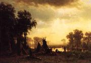 Albert Bierstadt An Indian Encampment painting